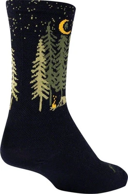 Calcetines cámper de lana SockGuy - Mezcla TurboWool, 6" negros, unisex, cálidos y duraderos Foto 1 de 2