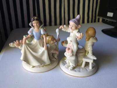 Lenox 2002 Disney Snow White & Seven Dwarfs Candlestick set. Fine Ivory China. - Image 1 of 4