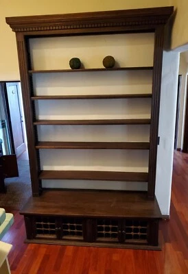 Estantería grande de caoba con gabinete inferior - pieza única hecha a mano Foto 1 de 4