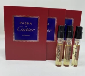 3 x Pasha de Cartier Parfum Spray Sample Mini Vial 1.5ml/0.05oz each - Picture 1 of 5