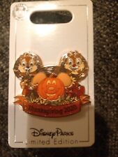 2020 Disney Parks  Thanksgiving Chip and Dale Mickey Mouse Pumpkin LE Pin