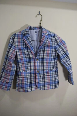 Janie & Jack NIÑOS 7 Pascua Primavera Cuadros Lino Algodón Blazer Informal Formal Chaqueta Foto 1 de 4
