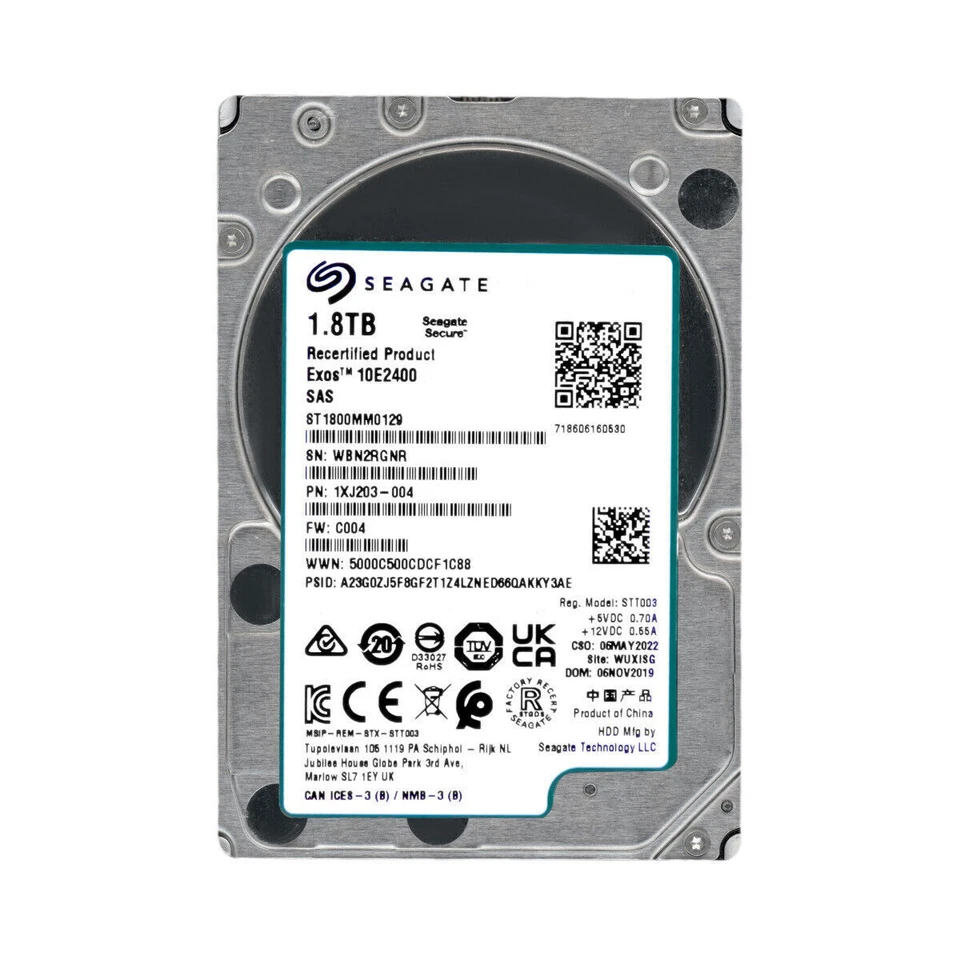 Seagate Exos 10E2400 1,8 To, 10000 RPM, 2,5" Disque Dur Interne (ST1800MM0129)