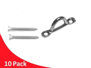 10 Pack Saddles & Screws G316 Stainless Steel 5mm Eye Straps Balustrade - Picture 1 of 12