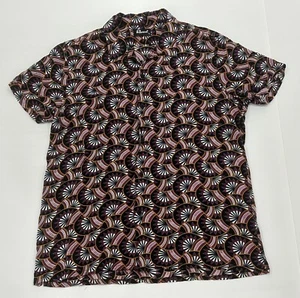Revival Size L Large  Fan Print Short Sleeve Shirt SS - Viscose VGC - Picture 1 of 6