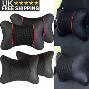2x Premium Car Seat Head Neck Rest Support Cushion Pad Headrest Bone Pillow UK - Picture 1 of 14