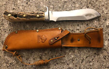 Vintage Puma White Hunter Stag #6377 Hunting Knife & Leather Sheath