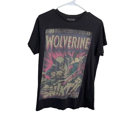 Marvel Wolverine T-Shirt Black Graphic Tee Medium Crew Neck Shirt Print - Image 1 of 4