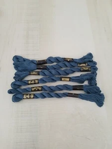 Lot of 6 DMC 115 3-930 Pearl Cotton Skein Size 3 16.4yd-Dark Antique Blue - Picture 1 of 3