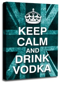 Large Keep Calm Art Print Quote Red White Blue Drink Vodka Framed Wall Picture - Picture 1 of 6