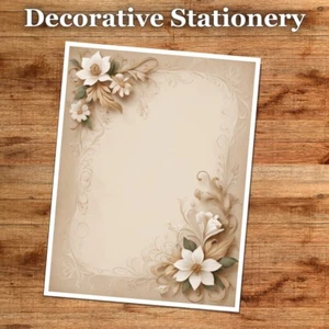 NEW - Decorative Stationery Designs (25 Sheets)  8.5 x 11 Premium Paper #9025 - Picture 1 of 3