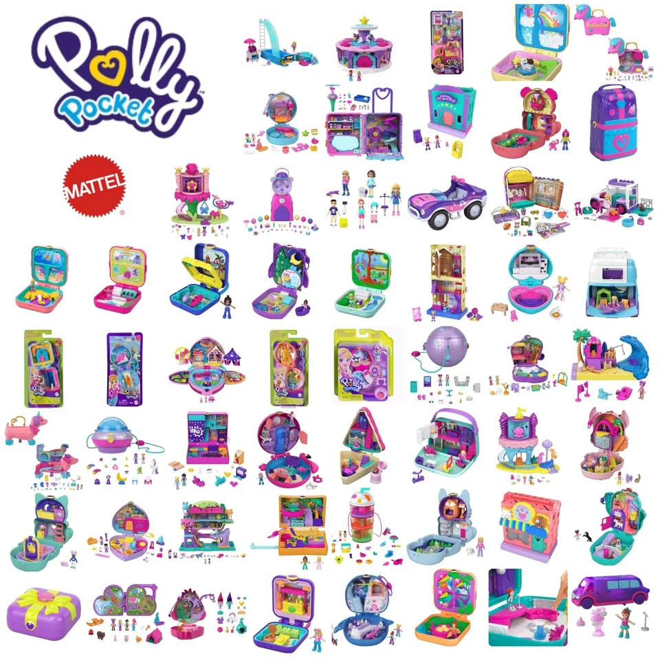 Polly Pocket Compact Dolls Figures Complete Playsets & Accessories Mattel Toys - Image 1 of 1