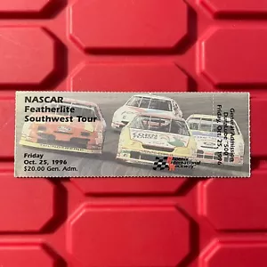 Boleto de admisión general NASCAR Featherlite Southwest Tour de colección octubre 1996 - Imagen 1 de 2