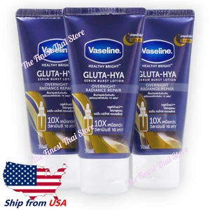 Vaseline Healthy Bright Gluta Hya Serum Burst Lotion Overnight Radiance 70ml x3 - Picture 1 of 3