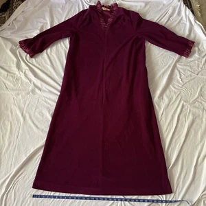 Accappatoio vintage velluto raso volant zip davanti viola lungo correlazioni JC Penney L - Foto 1 di 14