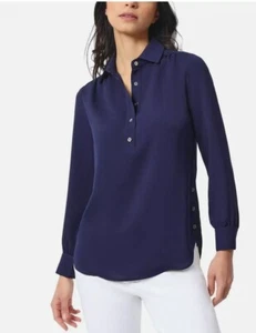 Neu mit Etikett Jones New York blaues Button-Down-Blusenhemd PXL - Bild 1 von 2