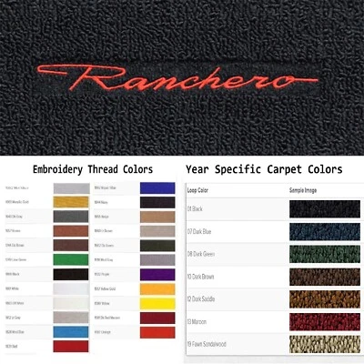 ACC 1972-1973 Ford Ranchero Custom Logo 2pc Loop Floor Mats - Image 1 of 4