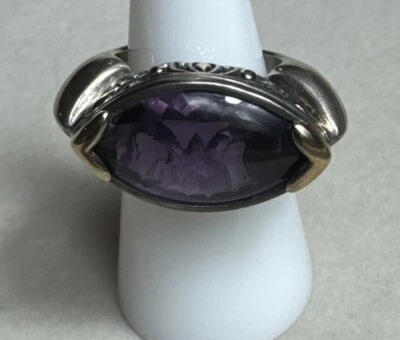 Anillo John Hardy Esterlina y 18K Padi Amatista Firma Talla 7 1/2 Foto 1 de 4