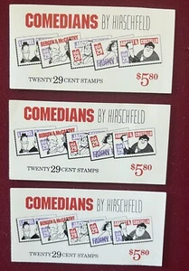 US Scott BK191 Comedians 3 Unexploded Booklets (WHOLESALE) - Picture 1 of 1