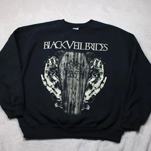 Black Veil Brides Sweatshirt Coffin Skeleton Hands Roses Gothic Band Pullover - Picture 1 of 8