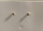 14K Fine Solid Yellow Gold 3mm Round Cut Clear CZ Solitaire Stud Earrings .20 Ct