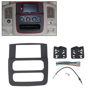 Double Din Dash Install Bezel Panel Radio Mount Kit Fits 2002 03 04 05 Dodge Ram - Foto 1 di 12