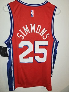 FANATICS FAST BREAK NBA PHILADELPHIA 76ERS BEN SIMMONS JERSEY RED SIZE SMALL - Picture 1 of 3