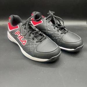 Fila Double Bounce Energized Pickleball Shoes Black w/ Red & White Mens Size 10 - Picture 1 of 11
