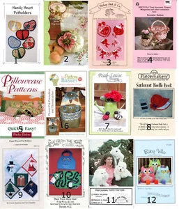 CHOICE: Sewing Craft Patterns Instruction Packs Potholder Pincushion Toys Puppet - Picture 1 of 54