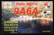 QSL QSO RADIO CARD "Photo of Island HVAR/Petar Milicic,9A6A,2005",Croatia(Q2165)