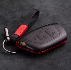 Leather Car Key Fob Cover Case for Cadillac CT5 CT6 XTS XT4 XT5 ATS Escalade ESV - Imagen 1 de 11