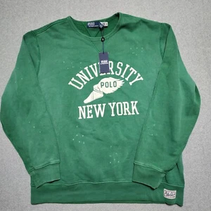 Polo Ralph Lauren VTG Preppy P-Wing New York University Pullover Sweatshirt 2XL - Picture 1 of 13