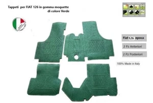 Carpets for Fiat500 & 126 Old Rubber + Fitted Color Green 100% Made IN Italy - Picture 1 of 2