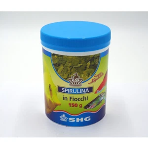 SHG SPIRULINA IN FIOCCHI 150 GR MANGIME IN SCAGLIE VEGETALE PESCI ACQUARIO - Foto 1 di 3