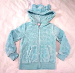 Okie Dokie Lt. Green Full Zip Faux Fleece Hooded with Ears Jacket Girls Size 5T - Picture 1 of 5