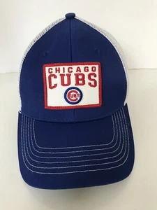Authentic Chicago Cubs Patch Trucker Snapback Black Hat Cap - Picture 1 of 4
