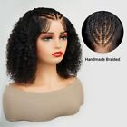 Human Hair Wigs Pre-Braided Full HD Lace Front Curly Bob Women Wig UK