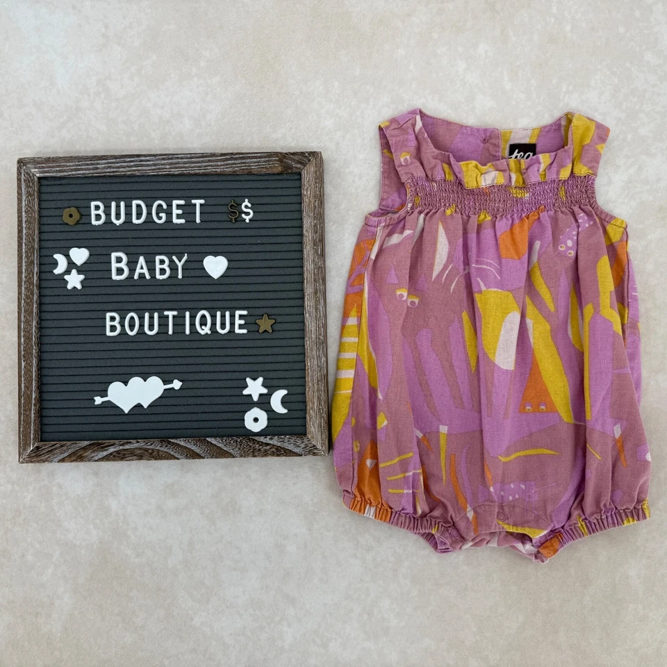 Детский комбинезон TEA Collection фиолетовый сафари размер 3-6 месяцев - Изображение 1 из 3