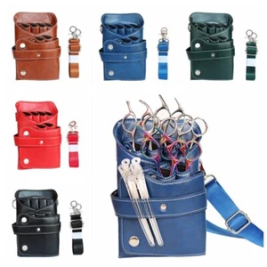 Hair Scissors Bag with Waist Shoulder Belt PU Shears Hairdressing Tool Bag - Picture 1 of 17