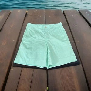 Ben Silver Shorts Mens 34 Mint Green Flat Front Chino Golf Preppy Made in USA - Picture 1 of 10