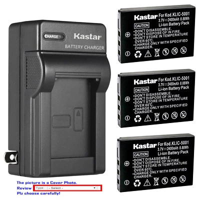 Cargador de pared de batería Kastar para Sanyo DB-L50 y Sanyo Xacti VPC-TH1 Xacti VPC-TH2 Foto 1 de 4