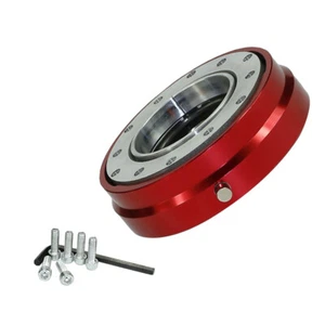 RED QUICK RELEASE SNAP OFF STEERING WHEEL BOSS KIT HUB ADAPTER AFTERMARKET - Picture 1 of 6