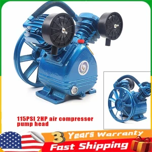 Upgrade Version V Type Twin Cylinder Air Compressor Pump Head Double Stage 8-Bar - Picture 1 of 8
