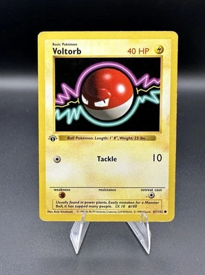 Pokémon TCG Voltorb Base Set 67/102 Regular 1st Edition Shadowless Common Card - Image 1 of 2