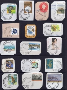 Tasmania page of decimal postmarks on piece, all start with S - Bild 1 von 1