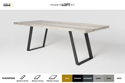 2x TISCHBEINE TISCHGESTELL TISCHKUFEN METALL STAHL TISCHFÜßE INDUSTRIAL TISCH K2 - Bild 1 von 4