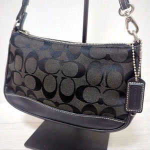 Coach 6094 Signature Lona Demi Mini Bolso Cartera Cuero Negro Auténtico Japón - Imagen 1 de 8