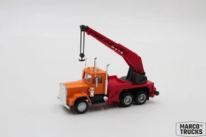 Herpa Kenworth W900 Crane Truck 3-axle orange/red/black Custom Build 1:87 /H2238 - Picture 1 of 1
