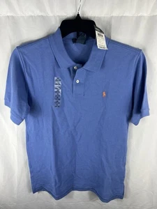 Boys Polo Ralph Lauren Pony Polo Shirt Short Sleeve Casual School Blue XL - Picture 1 of 3