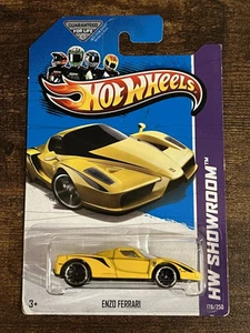2013 HOT WHEELS YELLOW ENZO FERRARI, HW SHOWROOM #178/250 - Picture 1 of 1